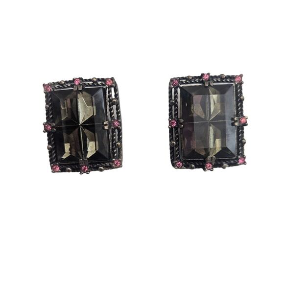 Vintage Sarah Coventry Midnight Magic Bracelet and earring set statement stamped - Picture 2 of 9